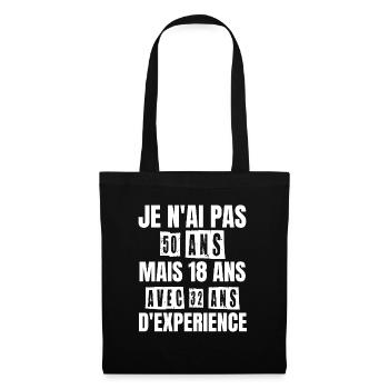 Cadeau d'anniversaire 50 ans - Sac en tissu - noir - Devant