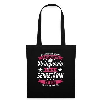 Sekretärin Geschenk Assistentin Bürohumor Büro - Stoffbeutel - Schwarz - Vorne