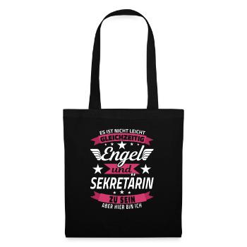 Sekretärin Geschenkidee Bürohumor Kauffrau Büro - Stoffbeutel - Schwarz - Vorne