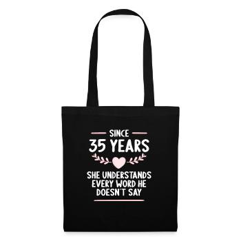 35 years married 35th wedding anniversary - Tote Bag - black - Front