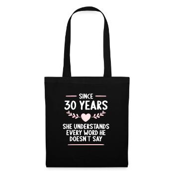 30 ans de mariage 30 ans - Sac en tissu - noir - Devant