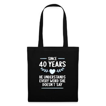 40 years married 40th wedding anniversary - Tote Bag - black - Front