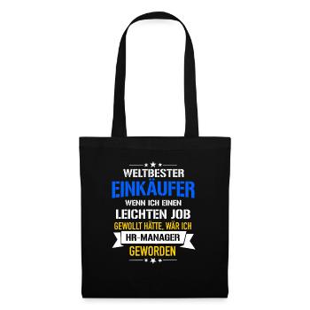 Lustiger Spruch Weltbester Einkäufer HR-Manager - Stoffbeutel - Schwarz - Vorne