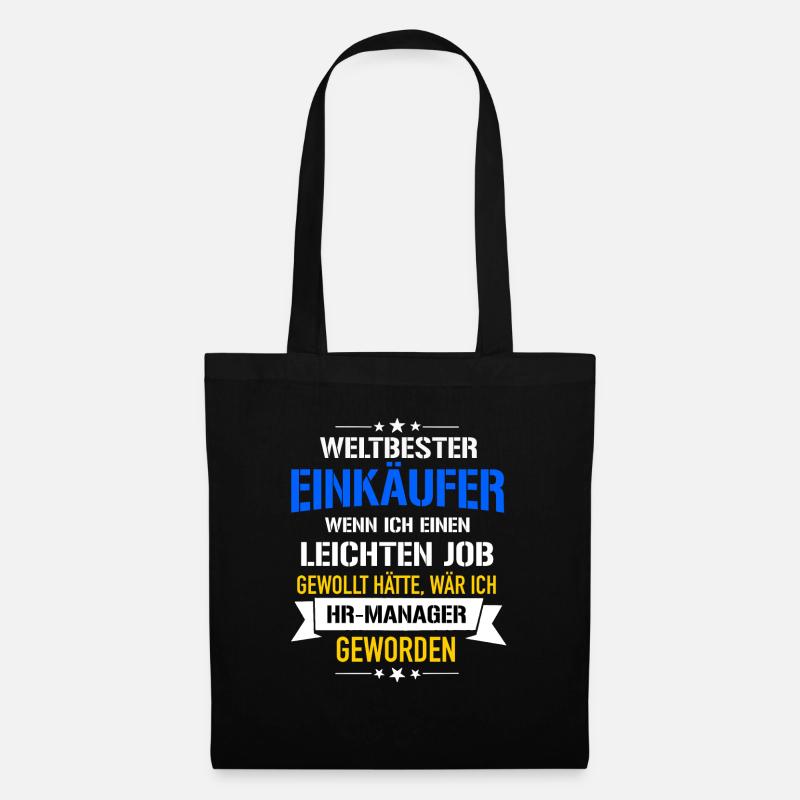 Lustiger Spruch Weltbester Einkäufer HR-Manager - Stoffbeutel - Schwarz