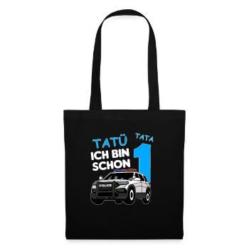 Ich bin schon 1 | 1. Geburtstag Polizei Jungen - Stoffbeutel - Schwarz - Vorne