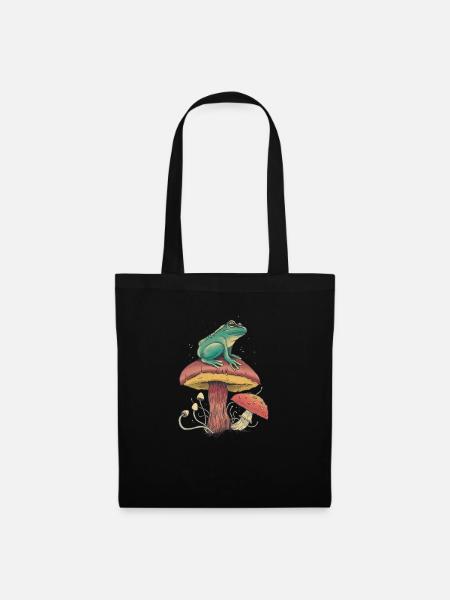 Pilz Pilzsammler Pilze Frosch Pilzsucher Natur - Stoffbeutel - Schwarz