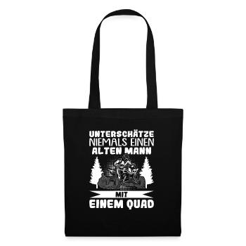 Unterschätze niemals einen Alten Mann Quad - Stoffbeutel - Schwarz - Vorne
