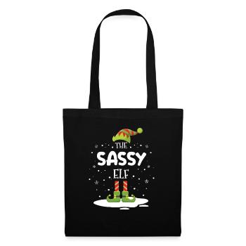 Christmas Family Matching The Sassy Elf Gift - Stoffbeutel - Schwarz - Vorne