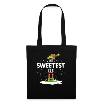 Christmas Family Matching The Sweetest Elf Gift - Stoffbeutel - Schwarz - Vorne