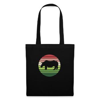 Rhinocéros animal Afrique Pachydermes Faune africaine - Sac en tissu - noir - Devant