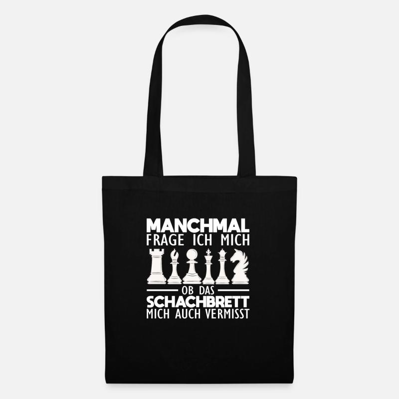 Schach Sprüche - Stoffbeutel - Schwarz