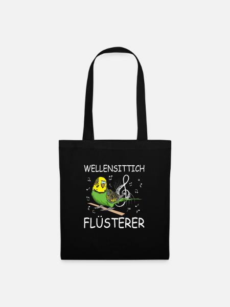 Wellensittich Flüsterer | Wellensittich - Stoffbeutel - Schwarz