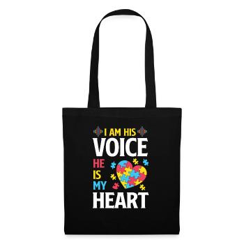I Am His Voice Autisme Autism Awareness Puzzle - Sac en tissu - noir - Devant