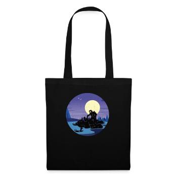 Motoneige hiver motoneigistes glace paysage - Sac en tissu - noir - Devant
