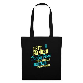 Discgolf Lustig Retro Linkshänder - Stoffbeutel - Schwarz - Vorne