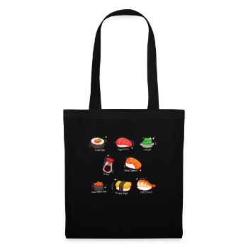 Kawaii Sushi Roll Wasabi Maguro Japanese Food - Tote Bag - black - Front