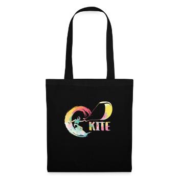 Kite Kiteboarding Kitesurfer cadeau - Sac en tissu - noir - Devant