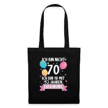 70 Jahre alt 70 Jährige 70 Jähriger 70. Geburtstag - Stoffbeutel - Schwarz - Vorne