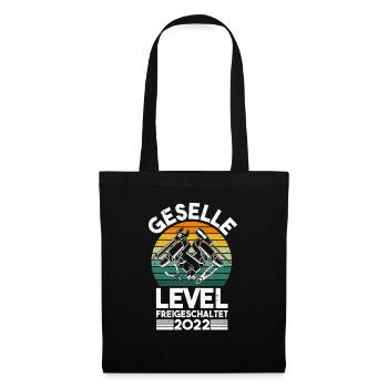 Geselle 2022 Gesellenprüfung Bestanden Level - Stoffbeutel - Schwarz - Vorne