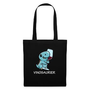 Vinodino Vinosaur Vinosaurus Rex Wine Vino - Tote Bag - black - Front