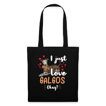 Galgo Español dog with plush toy and many - Tote Bag - black - Front
