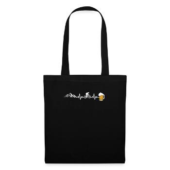 Bicycle Beer Heartbeat - Tote Bag - black - Front