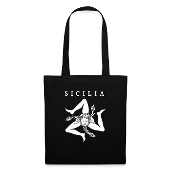 Italy Italia Sicilia Flag Sicily Palermo - Tote Bag - black - Front
