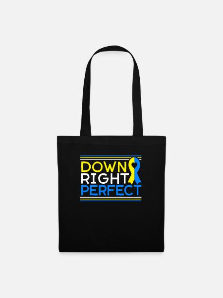 Down Right Perfect Down Syndrom - Stoffbeutel - Schwarz