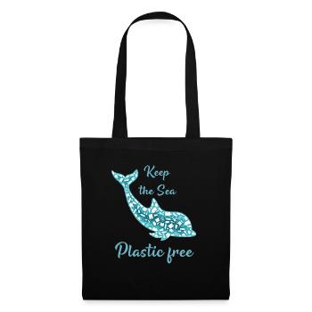 Keep the Sea Plastic free - Stoffbeutel - Schwarz - Vorne
