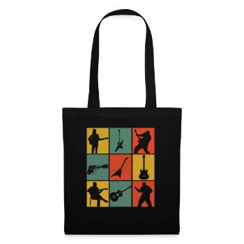 Rétro guitariste guitariste guitares électriques - Sac en tissu - noir - Devant