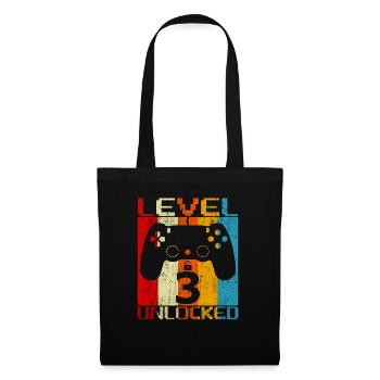 Level 3 freigeschaltet - Stoffbeutel - Schwarz - Vorne