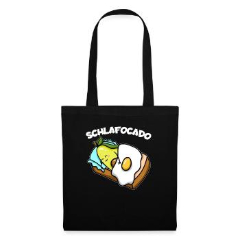 Schlafocado Avocado Schlafanzug Pyjama Nachthemd - Stoffbeutel - Schwarz - Vorne