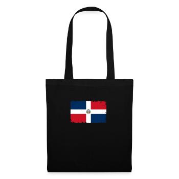 Herzschlag Flagge Vintage République dominicaine - Sac en tissu - noir - Devant
