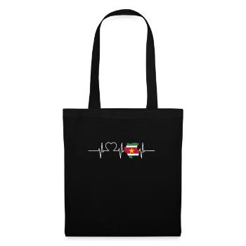 Suriname Herzschlag Flagge Vintage Suriname - Sac en tissu - noir - Devant
