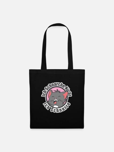 Katze Schnarchen - Stoffbeutel - Schwarz