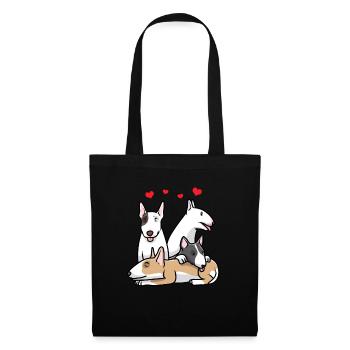 Miniatur Bullterrier Hund - Stoffbeutel - Schwarz - Vorne