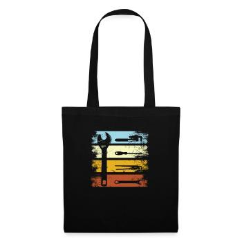 Outils de menuisiers vintage bricolage - Sac en tissu - noir - Devant
