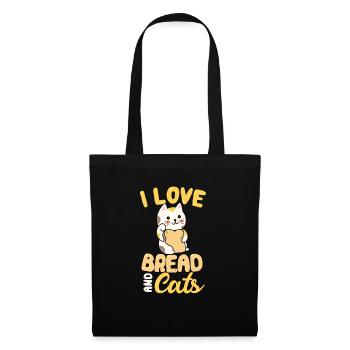 Katzen Und Brot - Stoffbeutel - Schwarz - Vorne