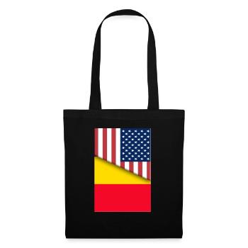 USA Belgien Belgische Flagge Dual Citizen American - Stoffbeutel - Schwarz - Vorne