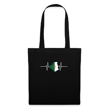 Algeria Heartbeat Flag Vintage Algeria - Tote Bag - black - Front