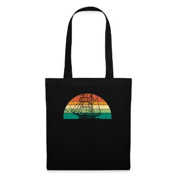 Capitaine capitaine de bateau rétro - Sac en tissu - noir - Devant
