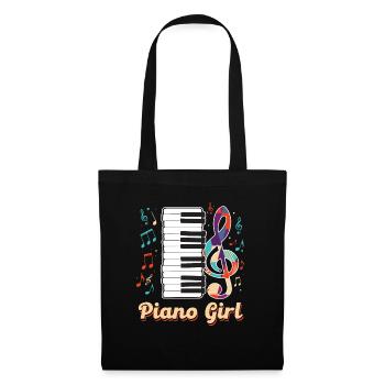 Piano Piano Piano Touches de piano Piano - Sac en tissu - noir - Devant