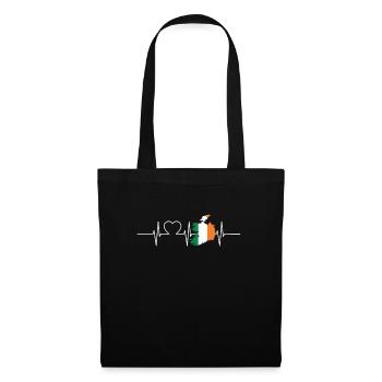 Irlande Herzschlag Flagge Vintage Irlande - Sac en tissu - noir - Devant