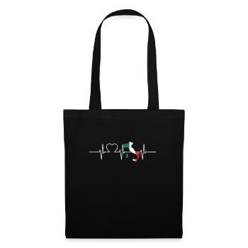 Italy Heartbeat Flag Vintage Italy - Tote Bag - black - Front
