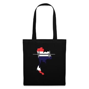 Thaïlande Heartbeat Flag Vintage Thaïlande - Sac en tissu - noir - Devant