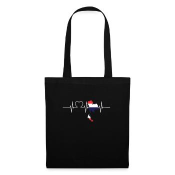 Thaïlande Heartbeat Flag Vintage Thaïlande - Sac en tissu - noir - Devant