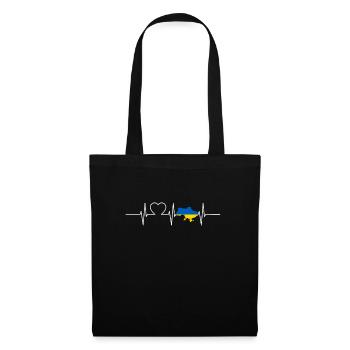 Ukraine Heartbeat Flag Vintage Ukraine - Tote Bag - black - Front