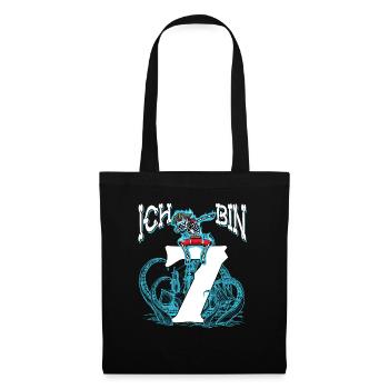 Geburtstagsshirt 7 Jahre Junge Pirat - Stoffbeutel - Schwarz - Vorne