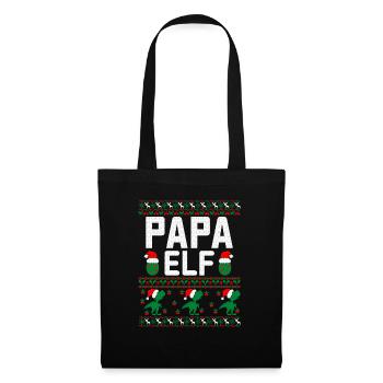 Papa Elf hässlicher Weihnachtspullover - Stoffbeutel - Schwarz - Vorne