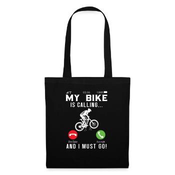 Mon vélo m’appelle et je dois commencer à faire du vélo - Sac en tissu - noir - Devant